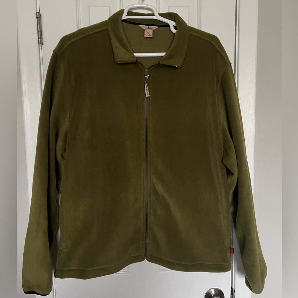 Woolrich Fleece Jacket Size 2XL Green Full Zip Pocketed Casual Men’s